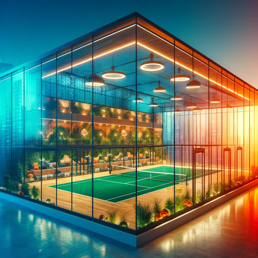 Modern Enclosed Padel Court with Glass Walls